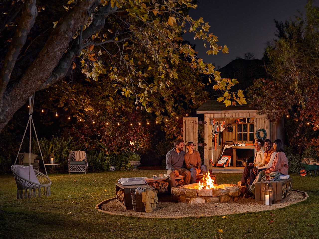 People sitting together with family